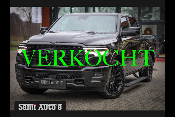 Dodge Ram 1500 LIMITED NIGHT H.O 540PK 706 Nm 2025 | MASSAGE | XB9 | BOM VOL | CREW CAB | DUBBELE CABINE | GRIJSKENTEKEN | €99950,- EXCL BTW | VOORRAAD NR 2294 - 7685