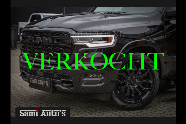 Dodge Ram 1500 LIMITED NIGHT H.O 540PK 706 Nm 2025 | MASSAGE | XB9 | BOM VOL | CREW CAB | DUBBELE CABINE | GRIJSKENTEKEN | €99950,- EXCL BTW | VOORRAAD NR 2294 - 7685