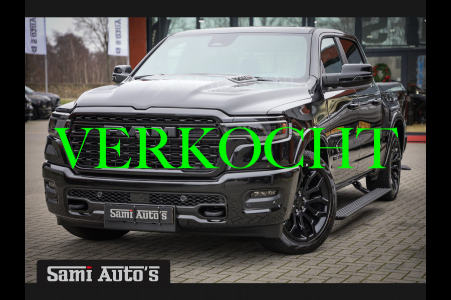 Dodge Ram 1500 LIMITED NIGHT H.O 540PK 706 Nm 2025 | MASSAGE | XB9 | BOM VOL | CREW CAB | DUBBELE CABINE | GRIJSKENTEKEN | €99950,- EXCL BTW | VOORRAAD NR 2294 - 7685