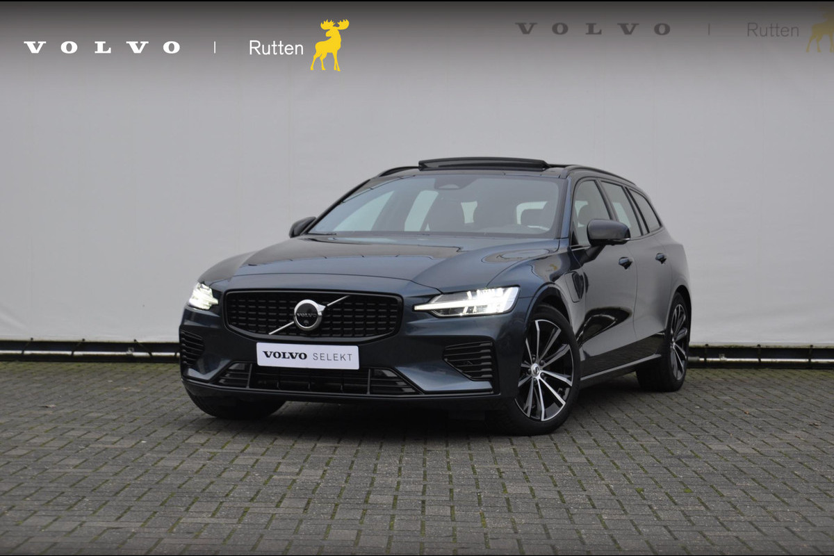 Volvo V60 T6 350PK Automaat Recharge AWD Plus Dark / Adaptieve cruise control / BLIS / Panoramadak / Apple carplay / Elektrische stoelen met geheugen / Parkeersensoren met 360 camera / Elektrische achterklep