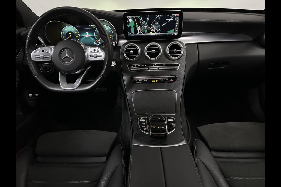 Mercedes-Benz C-Klasse Estate 300 e AMG Line Plug in Hybrid 320pk PHEV | Panodak | Luchtvering | Lederen Alcantara Sportstoelen Verwarmd | Burmester Audio | Adaptive Cruise | Navigatie | Apple Carplay |