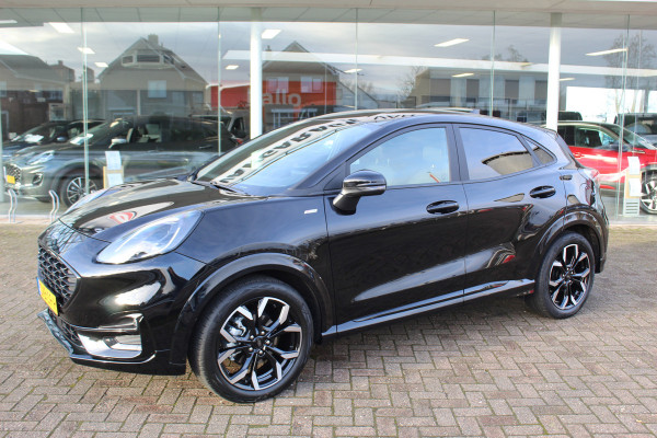 Ford Puma 1.0-125pk EcoBoost Mild-Hybrid ST-Line X. Fabrieksgarantie t/m 18-03-2028 ! Slechts 3.600km ! Stoel-, stuur- en voorraamverwarming, Cruise Cntrl, Volautm. airco, B&O soundsyst.,  18" LM wielen, LED verl., Navigatie, Telefoonvoorb., Elektr. achterklep etc.