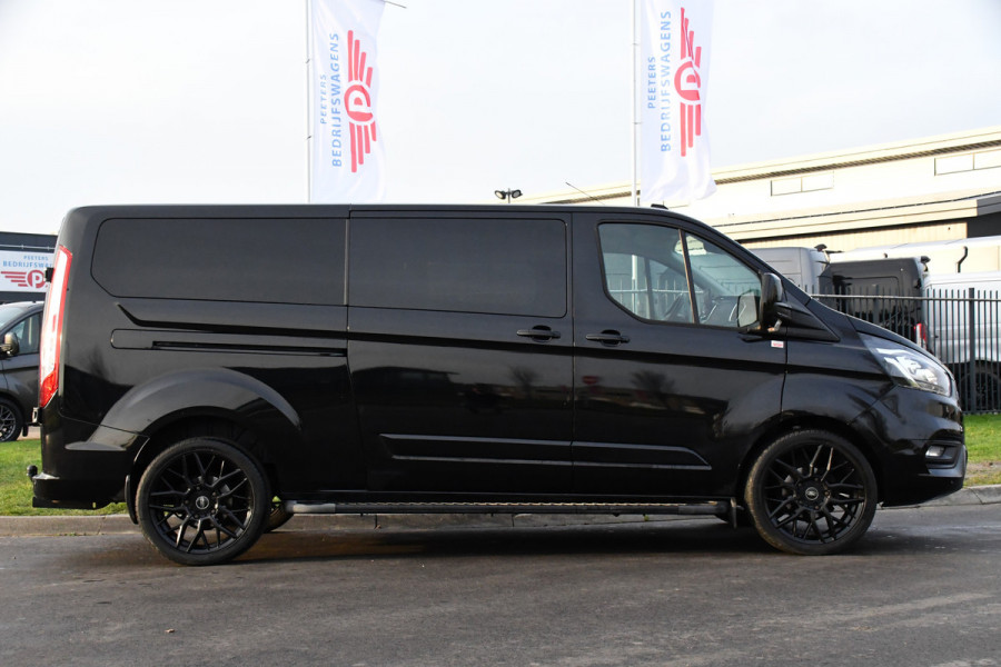 Ford Transit Custom 300 2.0 TDCI L2H1 Limited DC Black Edition Cruise, Carplay, 130PK, Trekhaak, Sensoren, 6 Zitplaatsen, Stoelverwarming, UNIEK!