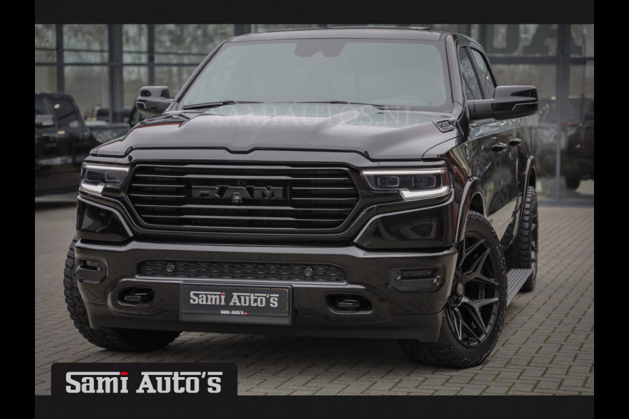 Dodge Ram 1500 BLACK OPS LONGHORN | HUD & VIRTUAL | PRIJS MET LPG + HEAD UP ADG + DEKSEL + PANORAMADAK GWJ + LUCHTVERING SER + BOM VOL | L CREW CAB | DUBBELE CABINE | 5,7L V8 HEMI 402 PK 4X4 | 5 PERSOONS | GRIJSKENTEKEN | VOORRAAD NR 2204 - 9644