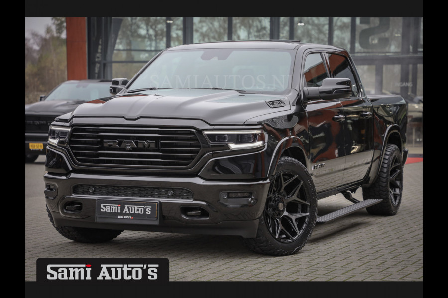 Dodge Ram 1500 BLACK OPS LONGHORN | HUD & VIRTUAL | PRIJS MET LPG + HEAD UP ADG + DEKSEL + PANORAMADAK GWJ + LUCHTVERING SER + BOM VOL | L CREW CAB | DUBBELE CABINE | 5,7L V8 HEMI 402 PK 4X4 | 5 PERSOONS | GRIJSKENTEKEN | VOORRAAD NR 2204 - 9644