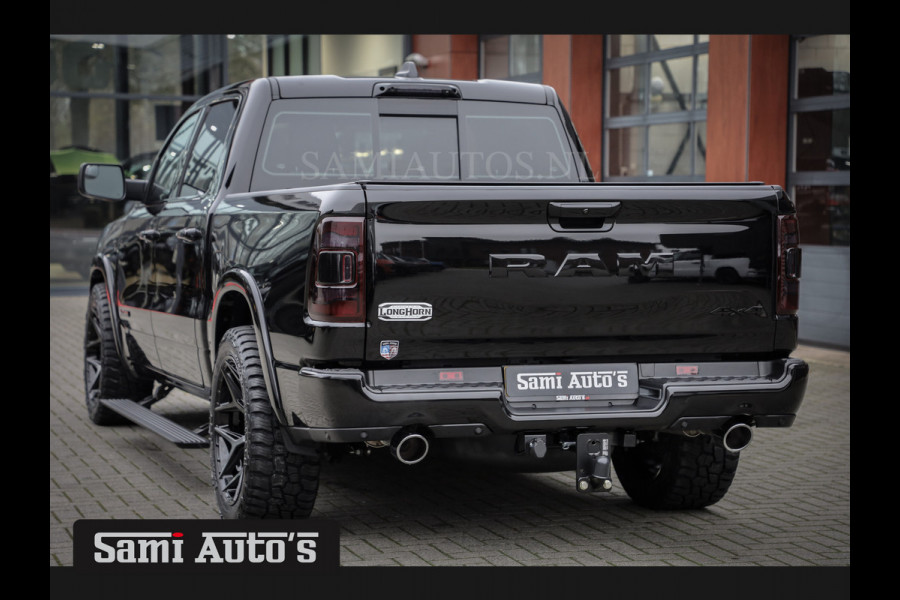 Dodge Ram 1500 BLACK OPS LONGHORN | HUD & VIRTUAL | PRIJS MET LPG + HEAD UP ADG + DEKSEL + PANORAMADAK GWJ + LUCHTVERING SER + BOM VOL | L CREW CAB | DUBBELE CABINE | 5,7L V8 HEMI 402 PK 4X4 | 5 PERSOONS | GRIJSKENTEKEN | VOORRAAD NR 2204 - 9644