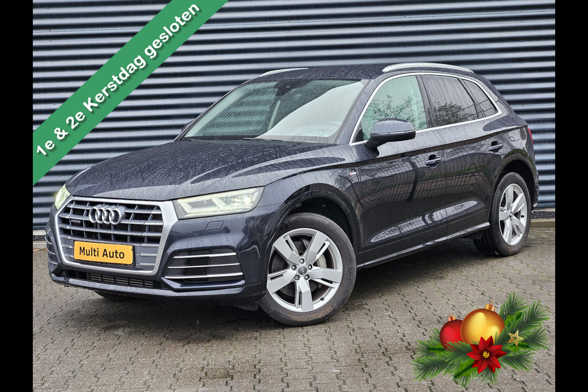 Audi Q5 50 TFSI e Quattro S Line Plug In Hybrid PHEV | Trekhaak af Fabriek | Memory Stoelen Verwarmd | Apple Carplay | DAB | 19"L.M | Cruise Control |