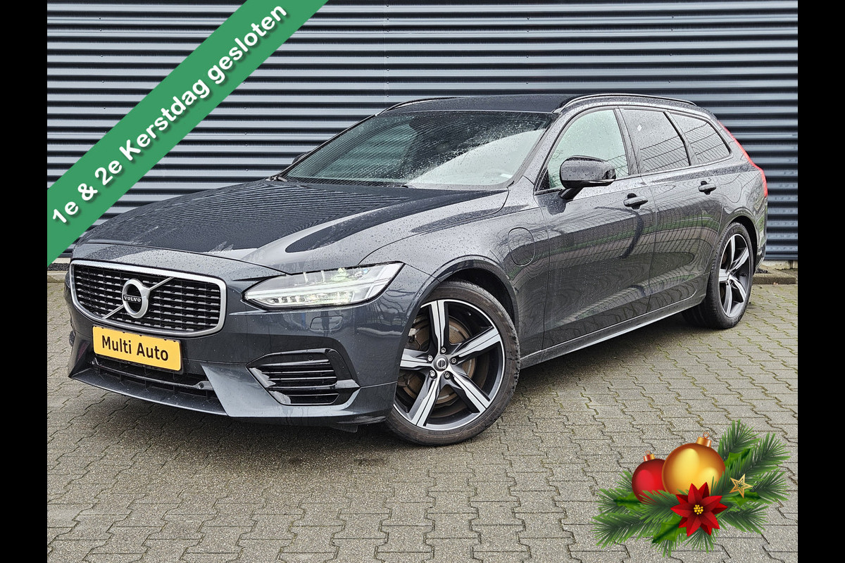 Volvo V90 T8 AWD R-Design Plug In Hybrid PHEV | Adaptive Cruise | Lederen Sportstoelen Memory | Kinderzitjes af Fabriek | Harman Kardon | 19"L.M |  Camera | Pilot Assist | Apple Carplay |