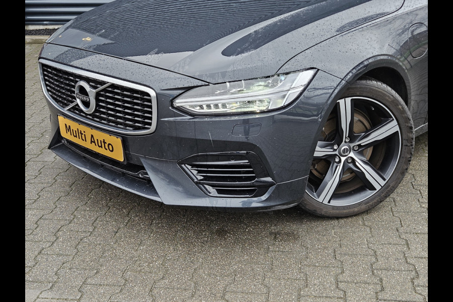 Volvo V90 T8 AWD R-Design Plug In Hybrid PHEV | Adaptive Cruise | Lederen Sportstoelen Memory | Kinderzitjes af Fabriek | Harman Kardon | 19"L.M |  Camera | Pilot Assist | Apple Carplay |