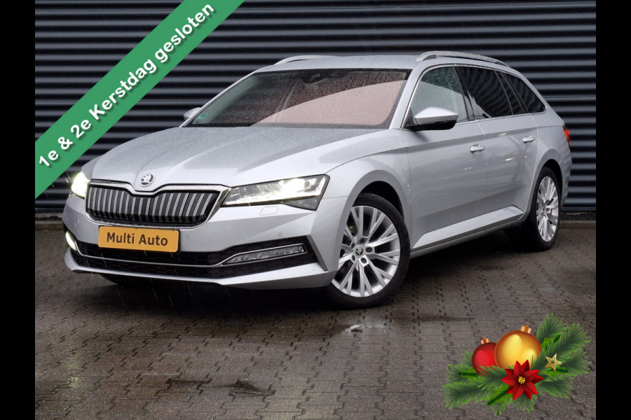 Škoda Superb Combi 1.4 TSI iV Business Edition Plug in Hybrid PHEV | Lederen Sportstoelen Memory | Trekhaak af Fabriek | Adaptive Cruise | Crystal LED | Apple Carplay | Navigatie | Camera | DAB |