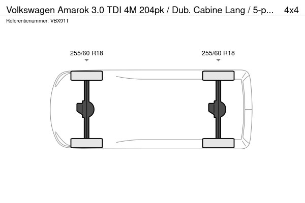 Volkswagen Amarok 3.0 TDI 4M 204pk / Dub. Cabine Lang / 5-pers / Excl. BTW