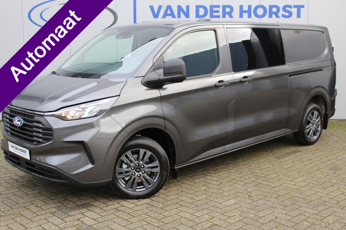 Ford Transit Custom 320 2.0-170pk TDCI L2H1 Trend DUBBELE CABINE ! AUTOMAAT ! Kijk eens... één van de eerste Customs met dubbele cabine... wát een ruimte, wát een comfort ! Volautm. airco, stoel-, stuur-, spiegel- en voorraamverw., LM wielen, metallic lak, cruise cntrl etc.