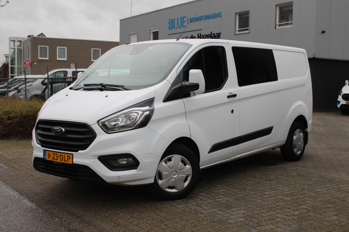 Ford Transit Custom 320 2.0 TDCI 130PK Euro6 Automaat L2 Trend DC ✓ dubbele cabine 6 persoons ✓ Sortimo inrichting ✓navigatie ✓camera