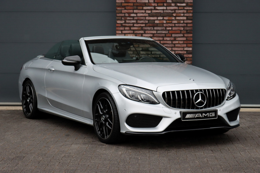 Mercedes-Benz C-Klasse Cabrio 200 AMG Line Aut9 | Burmester | Stoelverwarming/-ventilatie | Airscarf | Aircap | Camera | Cruise Control | Leder | Led Intelligent Light | Dodehoekassistent |