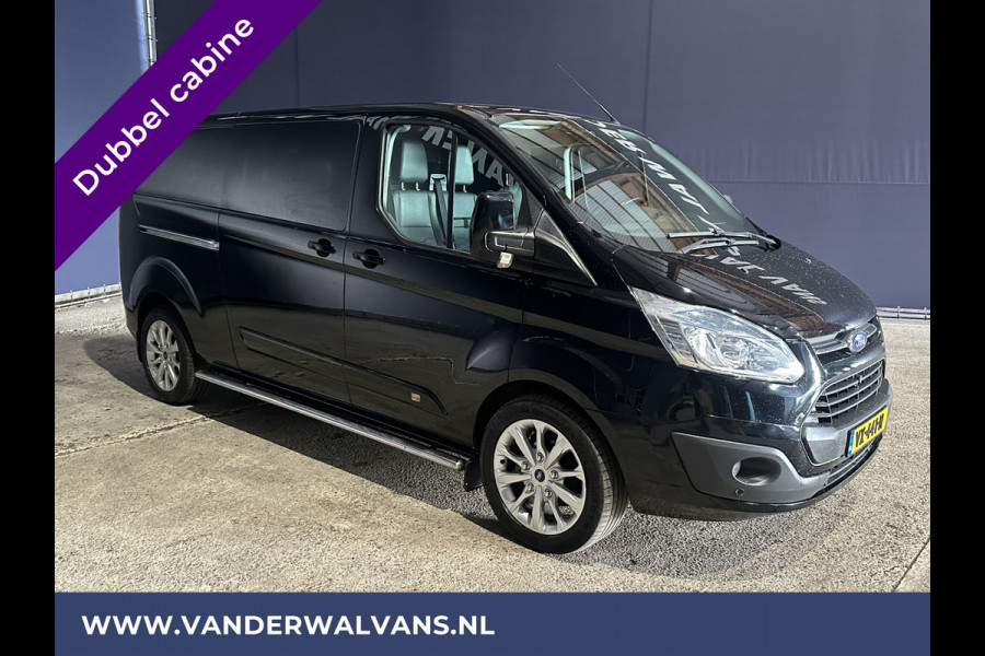 Ford Transit Custom 2.2 TDCI 155pk L2H1 Dubbele Cabine Airco | 6-Zits | Camera | Navigatie | 2800kg Trekhaak Cruisecontrol, Verwarmde voorruit, Parkeersensoren, Sidebars, LM velgen