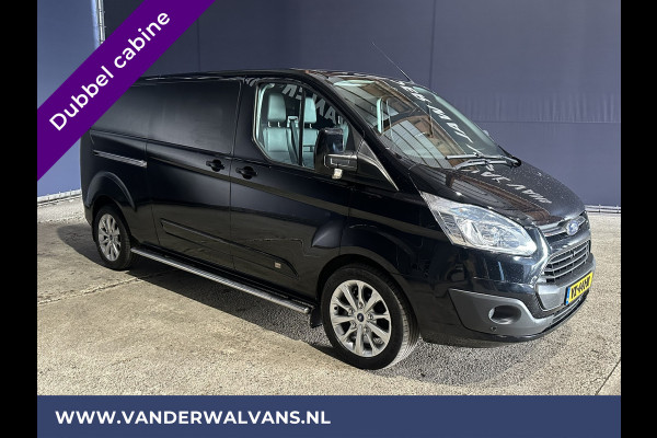 Ford Transit Custom 2.2 TDCI 155pk L2H1 Dubbele Cabine Airco | 6-Zits | Camera | Navigatie | 2800kg Trekhaak Cruisecontrol, Verwarmde voorruit, Parkeersensoren, Sidebars, LM velgen