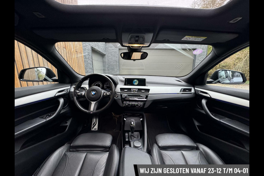 BMW X2 sDrive18i High Executive M-sport Automaat | Panoramadak | Lederen interieur | LED verlichting | Sfeerverlichting | DAB radio | H