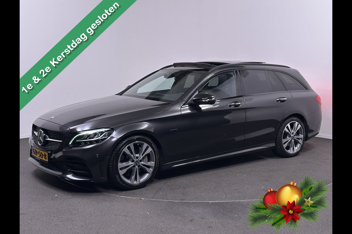 Mercedes-Benz C-Klasse Estate 300 e AMG Line Plug in Hybrid 320pk PHEV | Panodak | Luchtvering | Lederen Alcantara Sportstoelen Verwarmd | Burmester Audio | Adaptive Cruise | Navigatie | Apple Carplay |