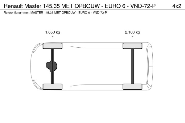 Renault Master 145.35 MET OPBOUW - EURO 6 - VND-72-P