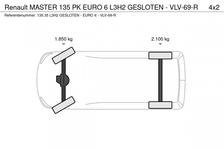 Renault Master 135 PK EURO 6 L3H2 GESLOTEN - VLV-69-R