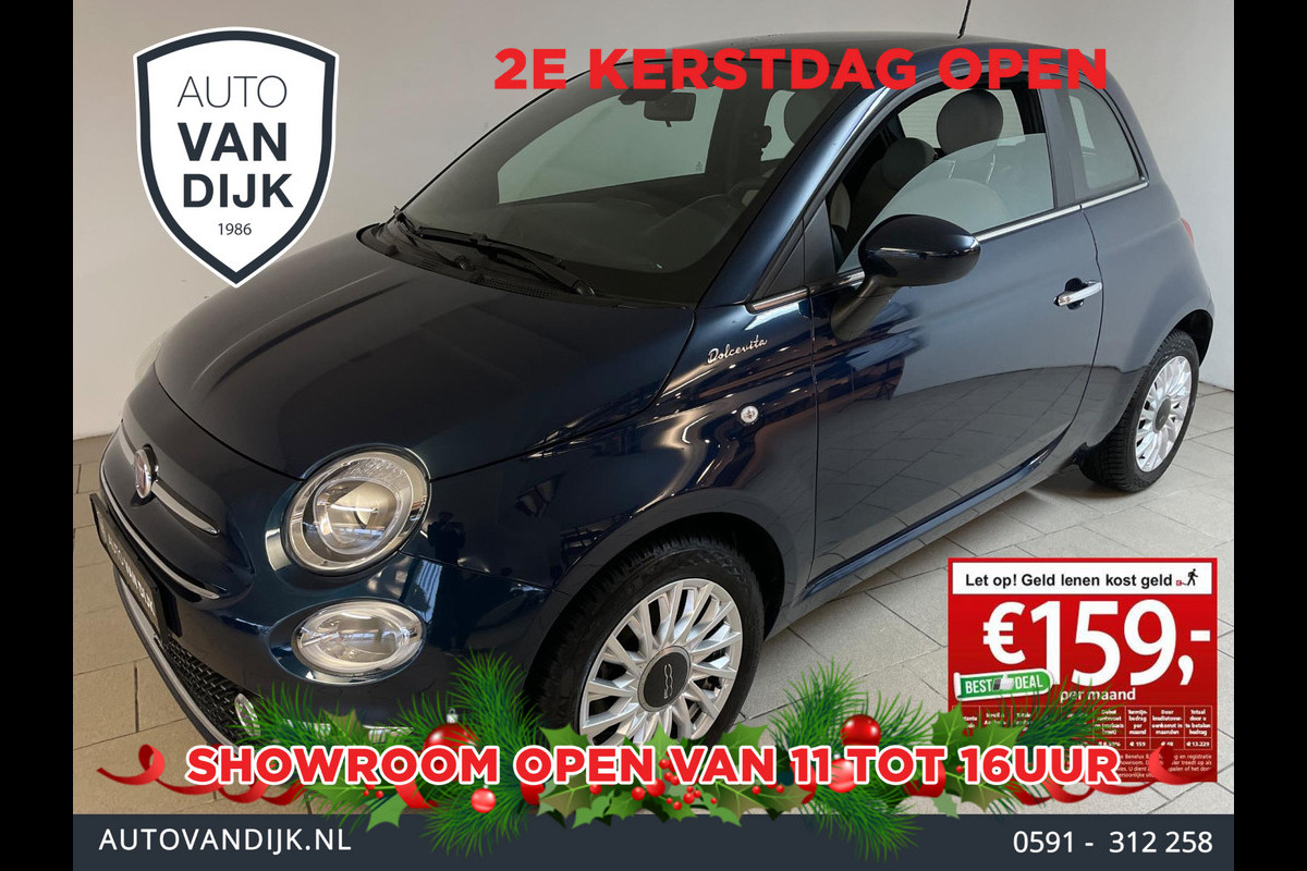 Fiat 500 1.0 Hybrid Dolcevita AIRCO SCHERM MULTI STUUR BLUETOOTH ELEK RAMEN CENT VERG NIEUWSTAAT