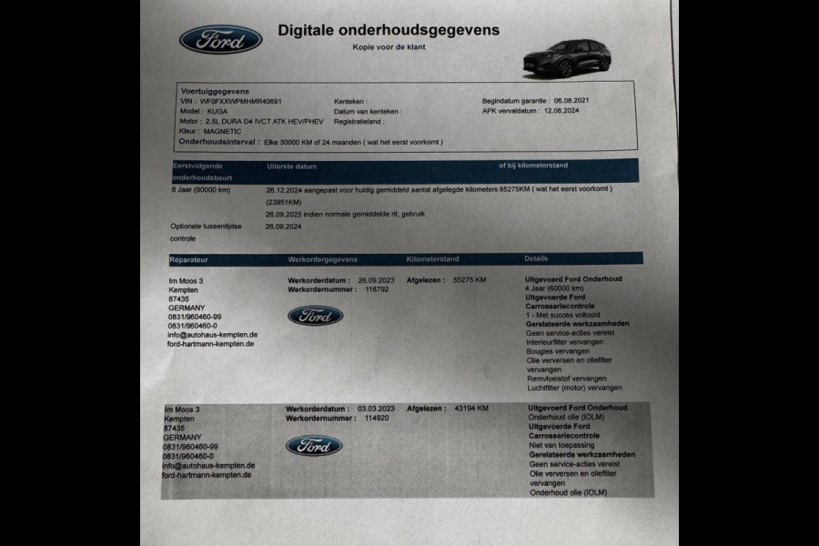 Ford Kuga 2.5 PHEV ST-Line X / 225 PK / Panoramadak / Adaptive Cruise / Navi + Camera / Elek. Achterklep / Stoel + Stuurverwarming