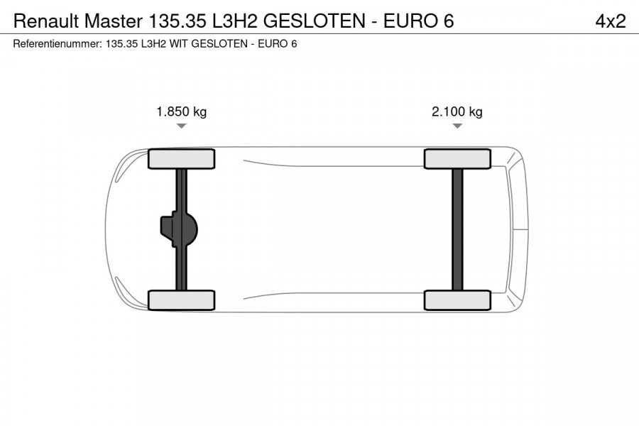 Renault Master 135.35 L3H2 GESLOTEN - EURO 6