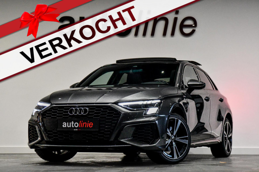 Audi A3 Sportback 40 TFSI e 3x S-Line. RS Zetels, Massage, Pano, HUD, ACC, B&O, Keyless, Camera, Matrix, Sfeer, Dodeh, CarPlay!