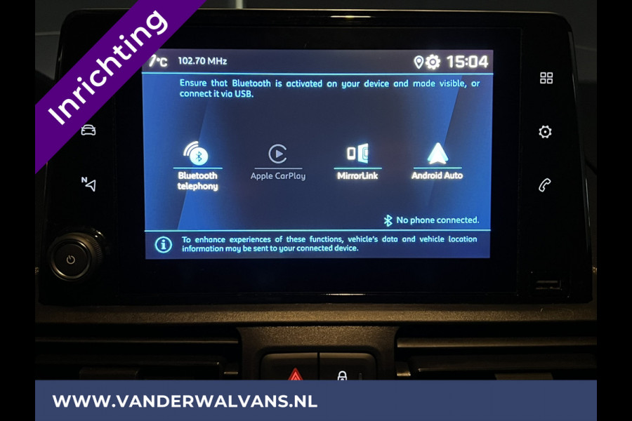 Peugeot Partner 1.5 BlueHDI 102pk L1H1 inrichting Euro6 Airco | Omvormer | Trekhaak cruisecontrol, parkeersensoren, Android auto, Apple carplay