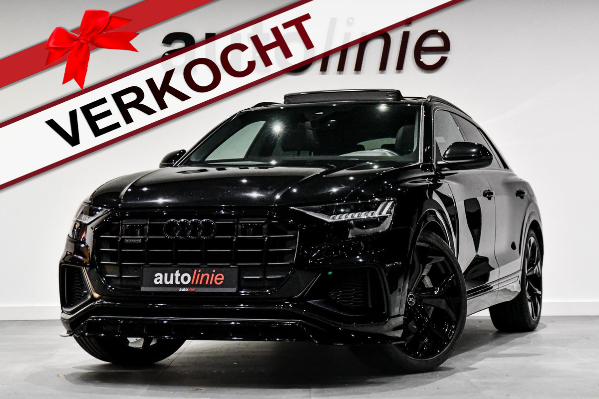 Audi Q8 55 TFSI e Quattro 3x S-Line, Pano, Softclose, Luchtv, ACC, Keyless, Matrix, 23'', Dodeh, Camera, Stuurvw!