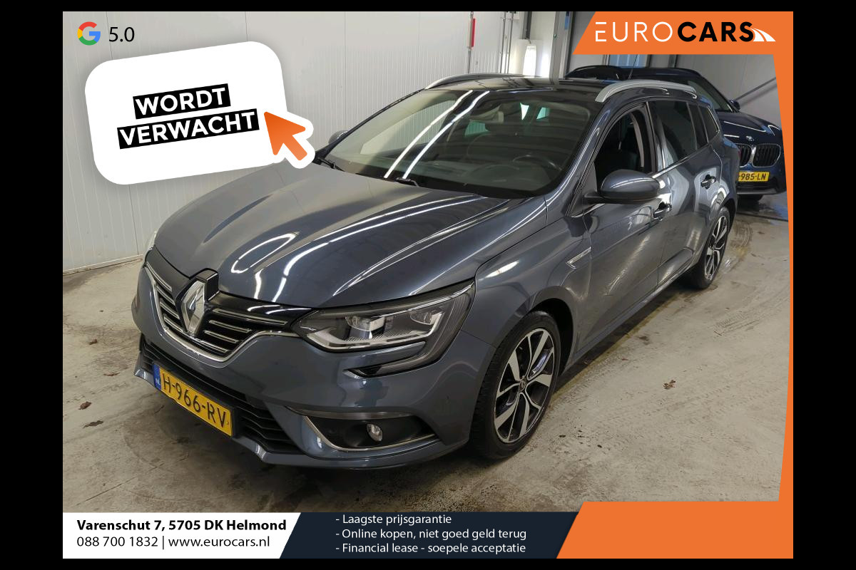 Renault MEGANE Estate 1.3 TCe Bose Panoramdak Trekhaak Navigatie Parkeersensoren Camera Cruise Control Bose Audio Lichtmetalen velgen Ledverlichting Climate Control