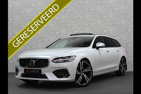 Volvo V90 2.0 D5 AWD R-Design | Panorama | ACC | Bowers & Wilkins | Pilot-Assist | Trekhaak | Keyless-Entry | Memory | 21'' | Stoelverwarming V+A | Stuurwielverwarming | LED | Camera | Carplay |