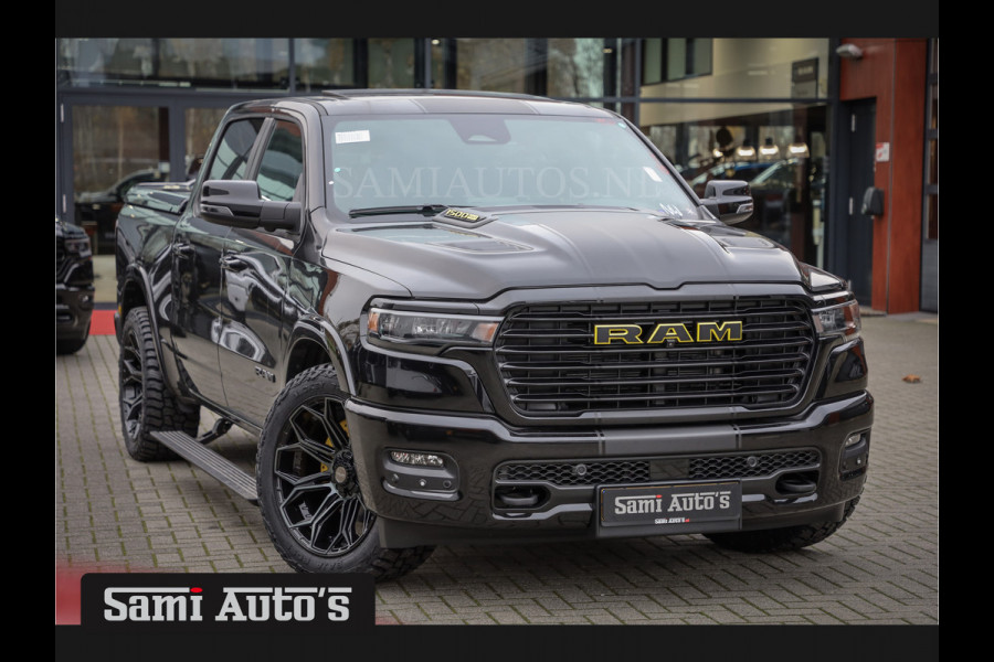 Dodge Ram PREMIUM NIGHT EDITION | MAY 2025 BOM VOL + 14.4 INCH SCHERM | LUCHTVERING | HUD | HURRICAN 420PK 636 Nm | PRIJS MET LPG EN COVER DUBBELE CABINE | PICK UP | 5 PERSOONS | DC | GRIJSKENTEKEN | VOORRAAD NR 2288 - 4952