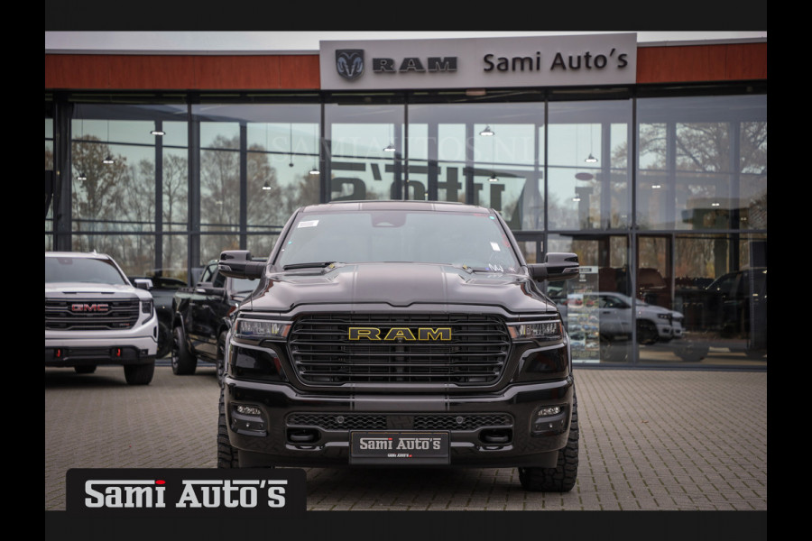 Dodge Ram PREMIUM NIGHT EDITION | MAY 2025 BOM VOL + 14.4 INCH SCHERM | LUCHTVERING | HUD | HURRICAN 420PK 636 Nm | PRIJS MET LPG EN COVER DUBBELE CABINE | PICK UP | 5 PERSOONS | DC | GRIJSKENTEKEN | VOORRAAD NR 2288 - 4952