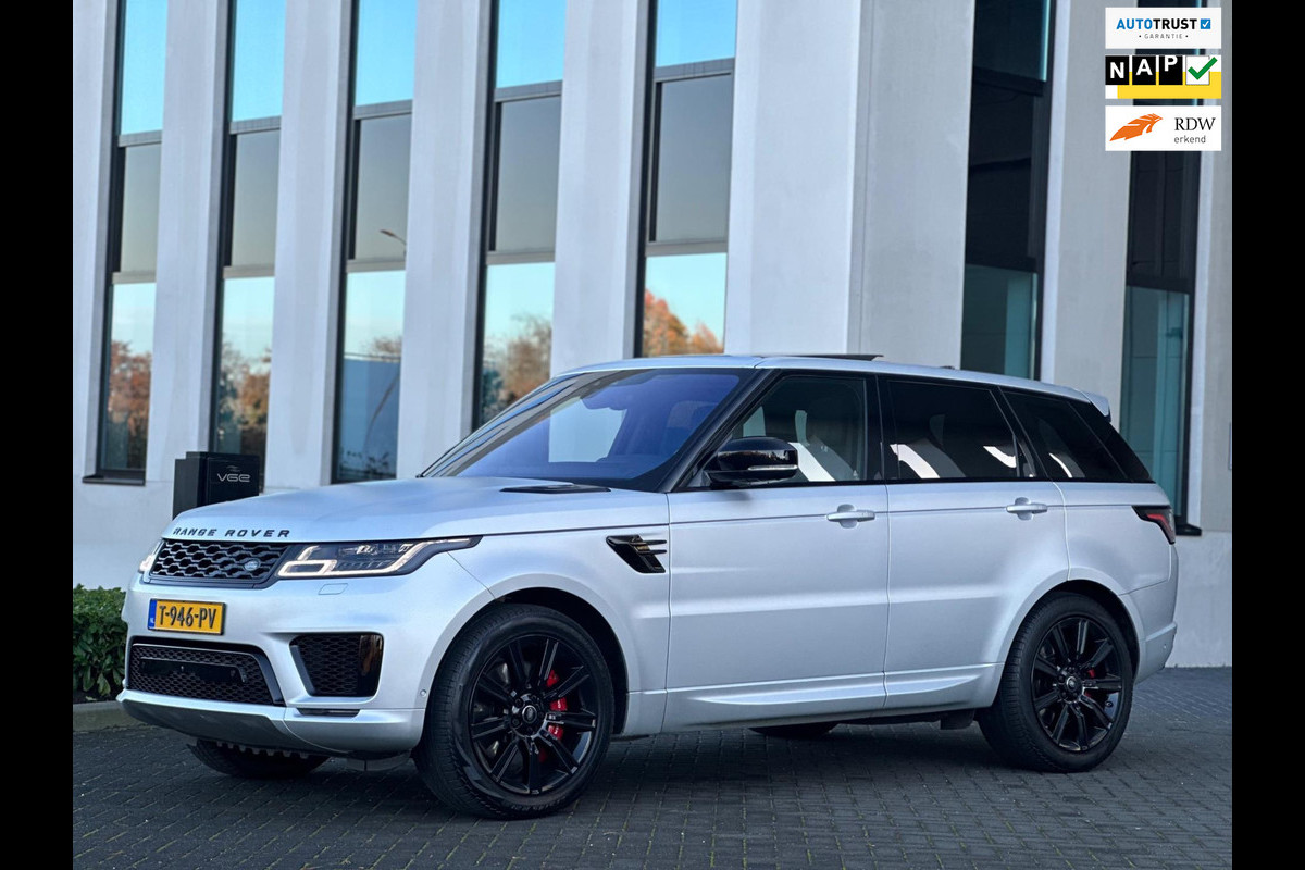 Land Rover Range Rover Sport 2.0 P400e HSE Dynamic, SVO Premium pallette mat silver, pano,luchtv,memory,21", leder