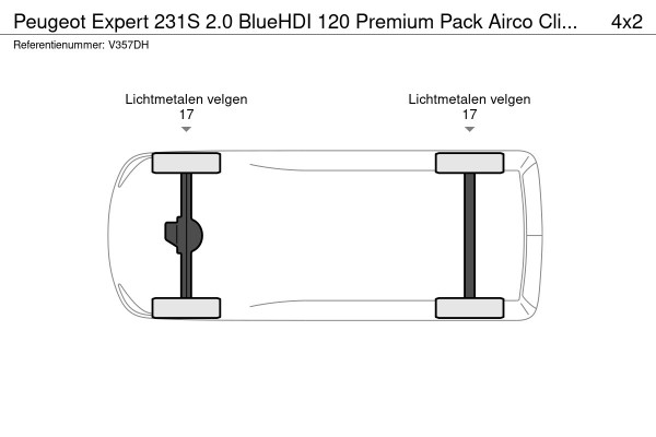 Peugeot Expert 231S 2.0 BlueHDI 120 Premium Pack Airco Climatronic Navi Bluetooth 17" LM Velgen