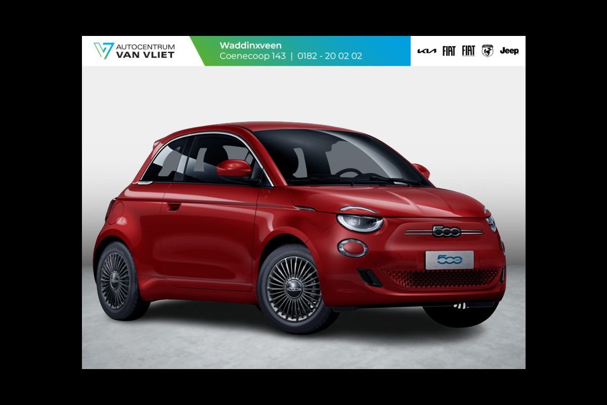 Fiat 500E 42 kWh | Pack Comfort | Pack Style | Rosso Passione |