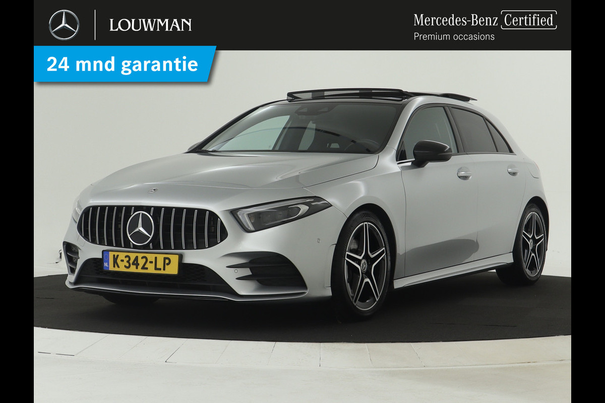 Mercedes-Benz A-Klasse 180 Business Solution AMG | Panoramadak | Memory Stoelen | Multibeam LED | 5 spaaks lichtmetalen velgen | MBUX wide screen | Navigatie | Parking support met camera achter | Inclusief 24 maanden MB Certified garantie voor Europa.