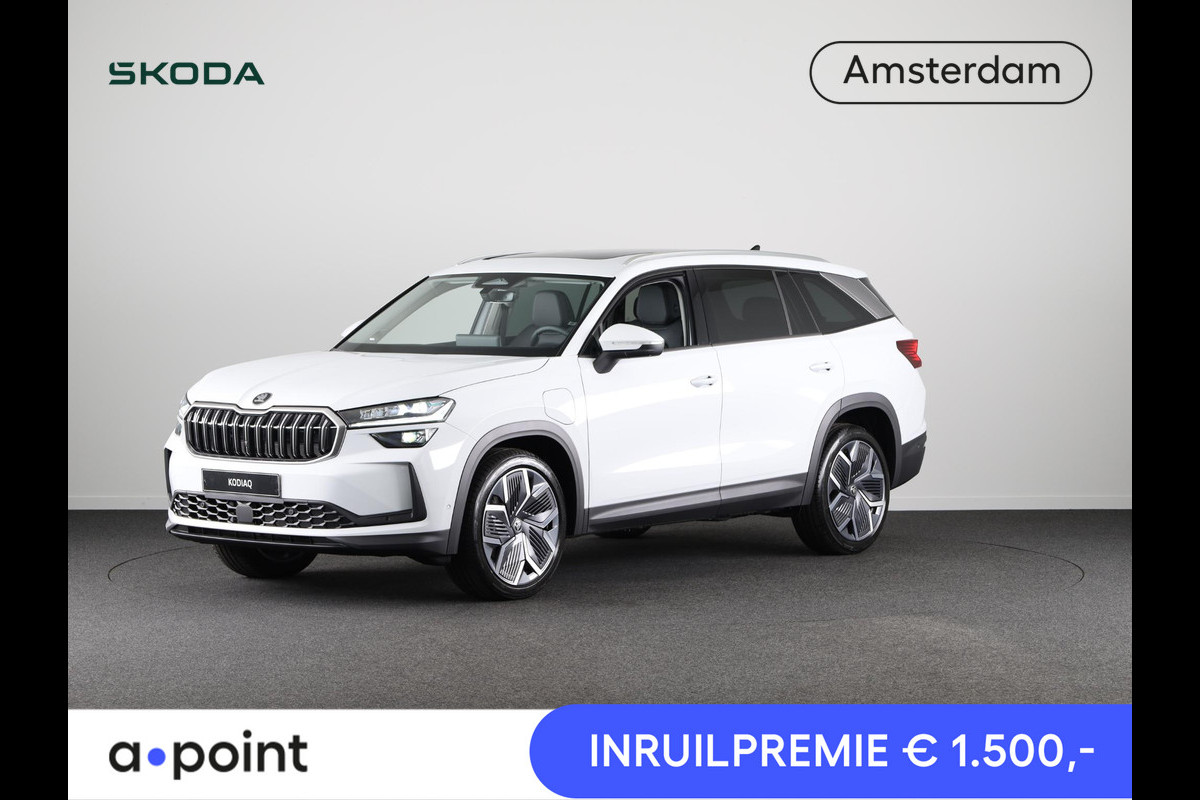 Škoda Kodiaq Business Edition 1.5 TSI PHEV 204 pk 6 versn. DSG | Zwart Leder | Comfort Pakket | Led Matrix | Panoramadak | 20" | Canton Sound | Winter pakket | 360° camera