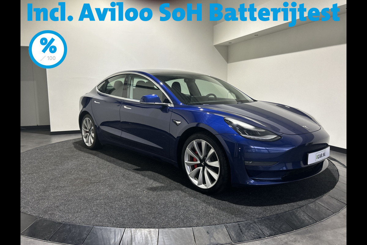 Tesla Model 3 Performance AWD 75 kWh | Lichtmetalen velgen | Rode remklauwen | SoH ( batterijtest ) 87,71 % score!