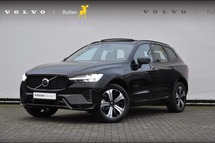 Volvo XC60 T6 350PK Long Range AWD Plus Dark / Panoramisch schuif-kantel dak / Lederen bekleding / Elektrisch bedienbare voorstoelen met geheugen / Stoelverwarming voor en achter / Apple Carplay / Trekhaak /