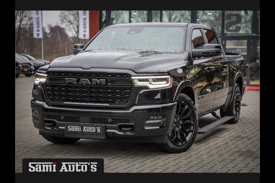 Dodge Ram 1500 LIMITED NIGHT H.O 540PK 706 Nm 2025 | XB9 | MASSAGE | BOM VOL | CREW CAB | DUBBELE CABINE | GRIJSKENTEKEN | €99950,- EXCL BTW | DE MEEST LUXUEUZE en BEGEERDE Pick-up VOORRAAD NR 2330 - 7407