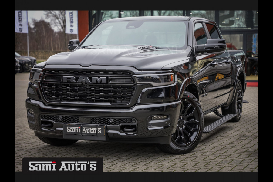 Dodge Ram 1500 LIMITED NIGHT 540PK 706 Nm HIGH OUTPUT | XB9 | MASSAGE | BOM VOL | CREW CAB | DUBBELE CABINE | GRIJSKENTEKEN | DE MEEST LUXUEUZE en BEGEERDE Pick-up VOORRAAD NR 2337 - 7694