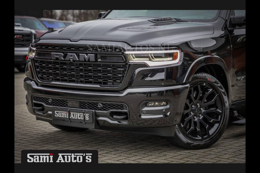 Dodge Ram 1500 LIMITED NIGHT H.O 540PK 706 Nm | BOM VOL | XB9 | MASSAGE | CREW CAB | DUBBELE CABINE | GRIJSKENTEKEN | DE MEEST LUXUEUZE en BEGEERDE Pick-up  VOORRAAD NR 2277 - 7726