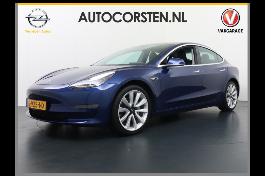 Tesla Model 3 Long Range *gereserveerd* 75kWh 463PK FSD-voorber. Premium Audio 4wd Lmv 19" AutoPilot Panoramadak Camera's Leder Adaptive-Cruis Stoel en achterbank verwarming Keyless Electr.Stoelen+Memory+Easy-Entry WiFi Origineel Nederlandse auto Grootste accu, Tot 16,5kwh thuis-laden.