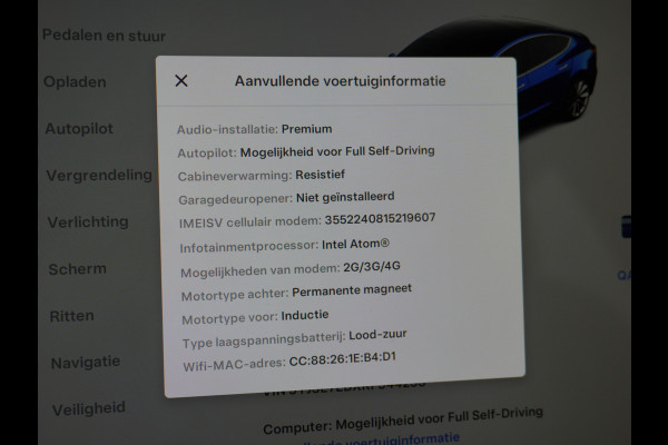 Tesla Model 3 Long Range *gereserveerd* 75kWh 463PK FSD-voorber. Premium Audio 4wd Lmv 19" AutoPilot Panoramadak Camera's Leder Adaptive-Cruis Stoel en achterbank verwarming Keyless Electr.Stoelen+Memory+Easy-Entry WiFi Origineel Nederlandse auto Grootste accu, Tot 16,5kwh thuis-laden.