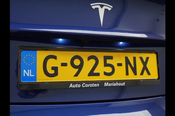 Tesla Model 3 Long Range *gereserveerd* 75kWh 463PK FSD-voorber. Premium Audio 4wd Lmv 19" AutoPilot Panoramadak Camera's Leder Adaptive-Cruis Stoel en achterbank verwarming Keyless Electr.Stoelen+Memory+Easy-Entry WiFi Origineel Nederlandse auto Grootste accu, Tot 16,5kwh thuis-laden.