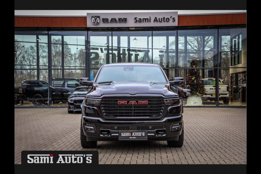 Dodge Ram NIGHT PREMIUM | BOM VOL + 14.4 INCH SCHERM | LUCHTVERING | HUD | HURRICAN 420PK 636 Nm | PRIJS MET LPG EN COVER EN GARANTIE | DUBBELE CABINE | PICK UP | 5 PERSOONS | DC | GRIJSKENTEKEN | VOORRAAD NR 2233 - 7672