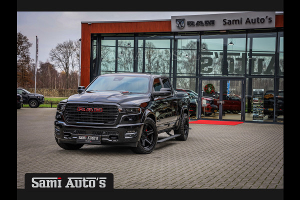 Dodge Ram NIGHT PREMIUM | BOM VOL + 14.4 INCH SCHERM | LUCHTVERING | HUD | HURRICAN 420PK 636 Nm | PRIJS MET LPG EN COVER EN GARANTIE | DUBBELE CABINE | PICK UP | 5 PERSOONS | DC | GRIJSKENTEKEN | VOORRAAD NR 2233 - 7672