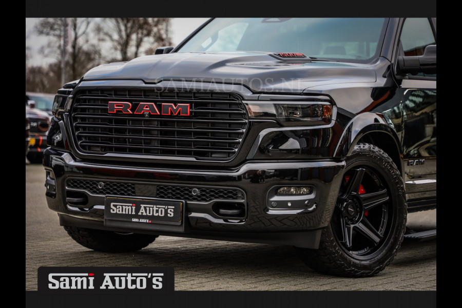 Dodge Ram NIGHT PREMIUM | BOM VOL + 14.4 INCH SCHERM | LUCHTVERING | HUD | HURRICAN 420PK 636 Nm | PRIJS MET LPG EN COVER EN GARANTIE | DUBBELE CABINE | PICK UP | 5 PERSOONS | DC | GRIJSKENTEKEN | VOORRAAD NR 2233 - 7672